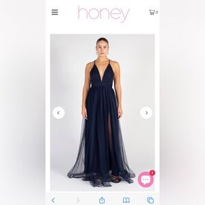 Honey backless royal blue dress